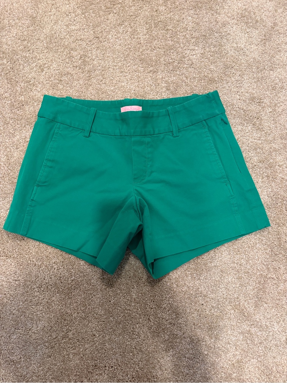 Lilly Pulitzer Emerald Green High-Rise Tailored Shorts